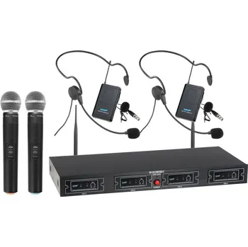 Mikrofon McGrey UHF 2V2I - 4 kanálový bezdrátový SET2