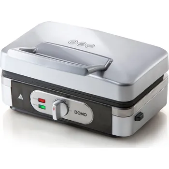 Toustovač DOMO Sendvičovač - Gril - Vaflovač - 3v1 - stříbrný - DOMO DO9136C, příkon 1 000 W, termostat, stříbrný