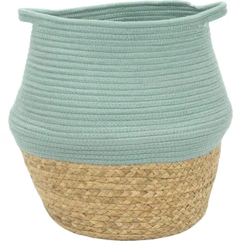 LA FACTORY Kulatý bavlněný koš na hračky PAON, Ø 30 cm, světle modrý