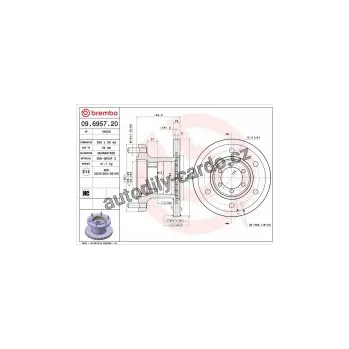 Brzdový kotouč Brzdový kotouč BREMBO 09.6957.20 - IVECO