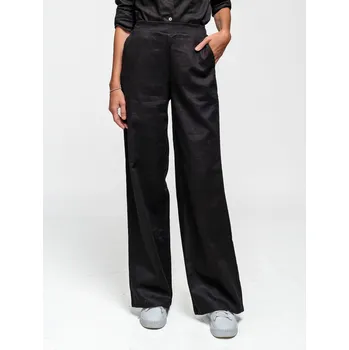 Dámské kalhoty TallGuys Dámské prodloužené lněné kalhoty | Deep black Velikost: 3XL, Délka kalhot: EXTRA LONG