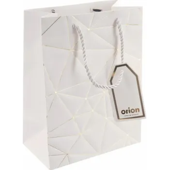 Dárková taška Taška dárková mřížka bílá 18x10x23cm