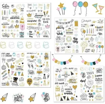 Party dekorace 225 samolepek k narozeninám (225 designů)