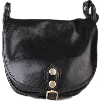 Kabelka ITALSKÉ Kožená kabelka crossbody Zeneca černá strědní