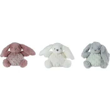 Hračka pro nejmenší Zajíček plyšový 16 cm s texturou s chrastítkem 3 barvy 0 m+ Mini Club Růžová