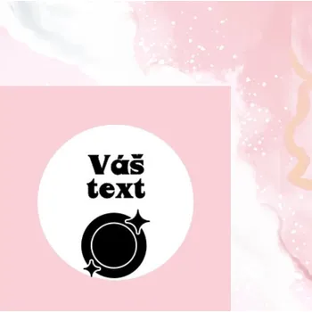 Dóza na potraviny Označto Štítek / nálepka do kuchyně s obrázkem talíře - Váš text Barva písma: Černé na bílém