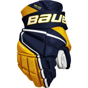 Hokejové rukavice Hokejové rukavice Bauer Vapor Hyperlite Navy/Gold Junior 10 palců