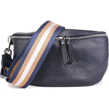 Kabelka ITALSKÉ Modré dámske kožené ledvinky Vera Pelle Elisse