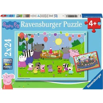 RAVENSBURGER Puzzle Prasátko Peppa na oslavě 2x24 dílků