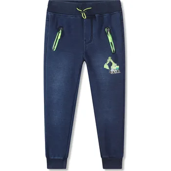 Chlapecké riflové kalhoty / tepláky, zateplené - KUGO FK0355, modrá / signální zipy Barva: Modrá, Velikost: 116