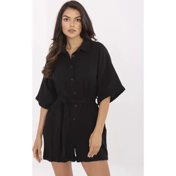 Dámský kostýmek Krátký letní overal Italy Fashion černý EU velikost: Univerzální