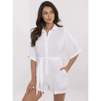 Dámský kostýmek Krátký letní overal Italy Fashion bílý EU velikost: Univerzální