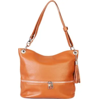 Kabelka ITALSKÉ Hnědé dámské levné kožené kabelky Freda