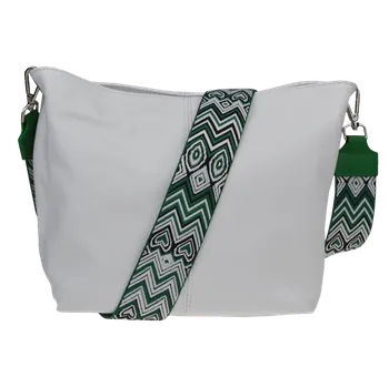 NovaKabelka.cz Kožená italská crossbody kabelka Prisca Bianca s přídavným popruhem IX