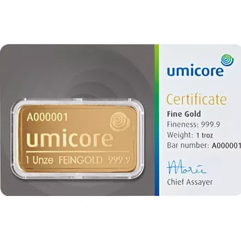 Umicore 31,1g investiční zlatý slitek