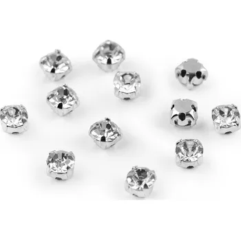 Našívací šatony / štras v pouzdře / kotlíku Ø4,3 mm crystal 20 ks
