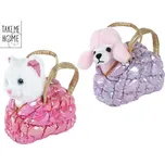 Zvíře plyšové 20 cm v kabelce Take Me Home pejsek