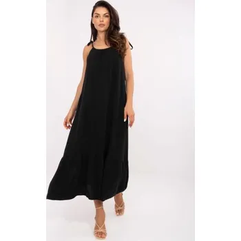 Dámské oblečení Černé mušelínové midi šaty OCH BELLA