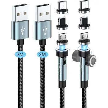 Datový kabel Kuulaa 3 v 1 magnetický nabíjecí kabel 1,8 m s 540° rotací