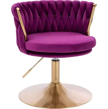 LuxuryForm DESIGN Kosmetická židle LYON VELUR na zlatém talíři - fuchsie