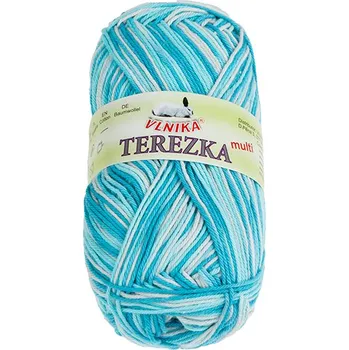 Příze Bellatex Příze TEREZKA multi Bílá,Modrá,Tyrkysová