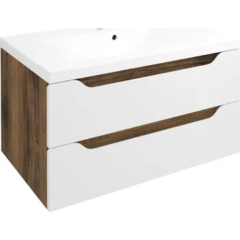 Koupelnový nábytek Sapho Wave Umyvadlová skříňka 79,7x45x47,8cm, bílá/dub collingwood, WA080-3019