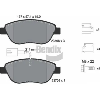 Brzdová destička Sada brzdových destiček, kotoučová brzda BENDIX Braking BPD1039