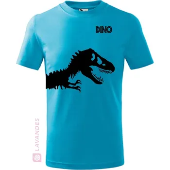 Chlapecké tričko Dino T-Rex, dětské, tyrkys, 110 (Dětské tričko s dinosaurem)
