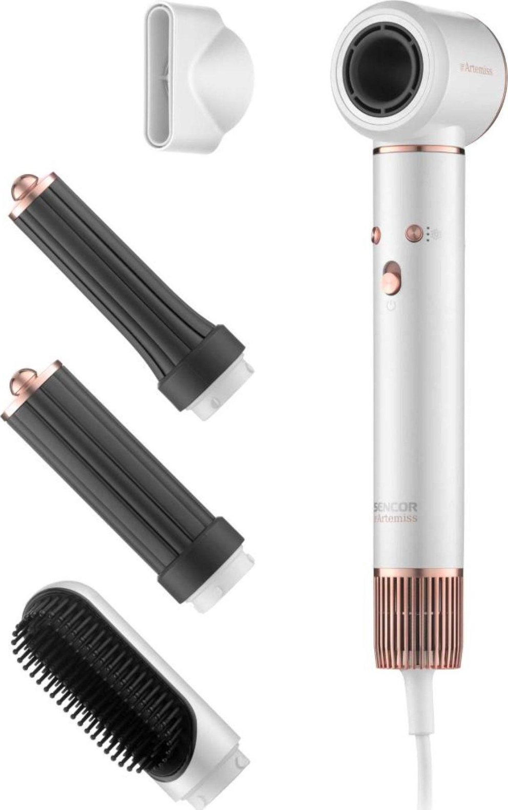 Horkovzdušná multifunkční kulma na vlasy Sencor Artemiss Hot Air Styler SHS 9100RS - 1300 W, bílá + dárek zdarma