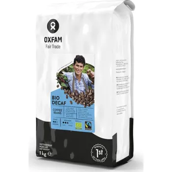 Káva Oxfam Fair Trade Bio zrnková káva bez kofeinu, 1000 g