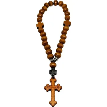 Růženec Dřevěný růženec s obvodem cca 20 cm – tradiční modlitební pomůcka
