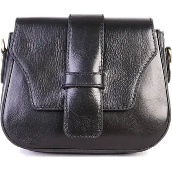 Kabelka ITALSKÉ Dámské černé kožené kabelky crossbody Dorinda