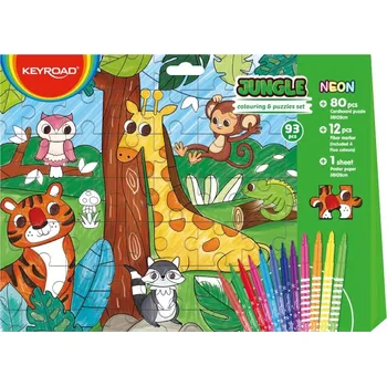 Puzzle Puzzle omalovánky 2v1 Džungle A890