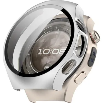 Příslušenství k chytrým hodinkám VSECHNONAMOBIL 111150 PC FULL COVER Plastový kryt se sklem pro Huawei Watch 5 46mm stříbrný