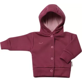 Kabátek s kapucí MKcool 2507 vínový (Kabátek kojenecký z teplákoviny)