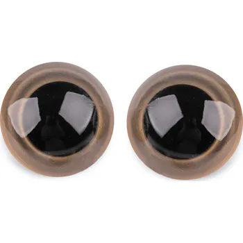 Oči velké s pojistkou Ø45 mm béžová tm. 2 sada