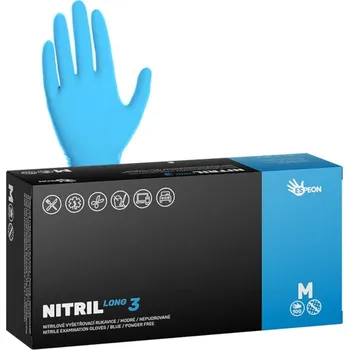 Vyšetřovací rukavice Dlouhé nitrilové rukavice Espeon Nitril Long 3 - 100 ks, modré, velikost M (100100) + dárek zdarma