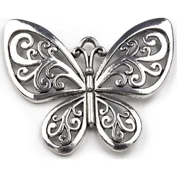 Přívěsek motýl 50x56 mm platina 50 ks