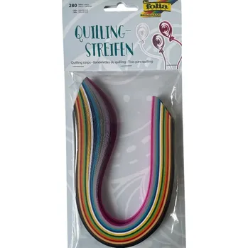 Umělecký papír Folia Quillng, barevné proužky - 280 ks