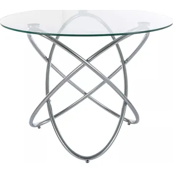 TRANSPARENTNÍ STŮL ORBIT SKLO/CHROM Ø 100