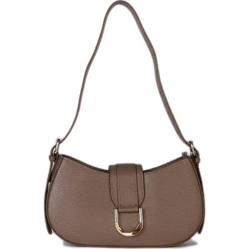 Kabelka ITALSKÉ Taupe dámské kožené kabelky na rameno Spelle