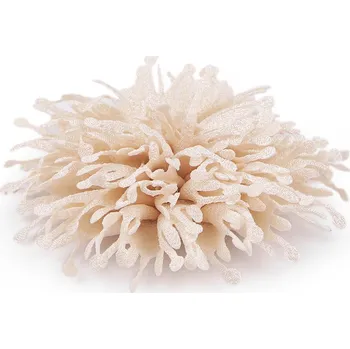 Textilní květ k našití a nalepení Ø10 cm béžová světlá 10 ks