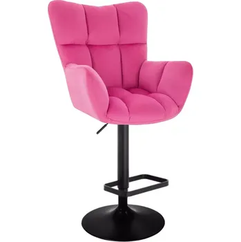 Barová židle LuxuryForm DESIGN Barové křeslo AURORA VELUR na černém talíři - tmavě růžové