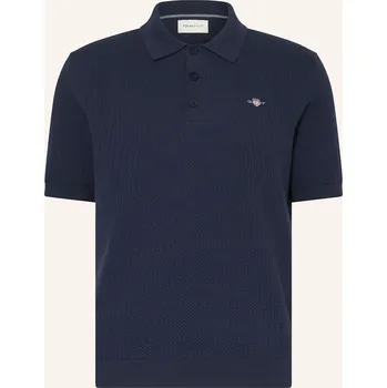 Pánské oblečení Gant Pánská Polokošile Z Piké, tmavě modrá, XXL