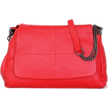 Kabelka ITALSKÉ Dámské červené kožené kabelky crossbody Leana