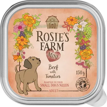 Krmivo pro psa 6ks-6x150g Rosie's Farm Mini hovězí s rajčaty vlhké krmivo pro psy