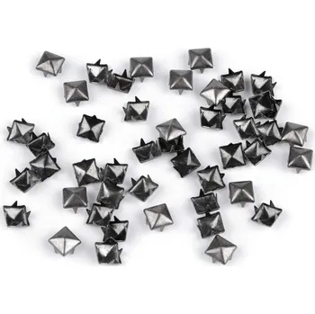 Cvočky na oblečení z nerezové oceli 7x7 mm pyramida nikl černý 500 ks