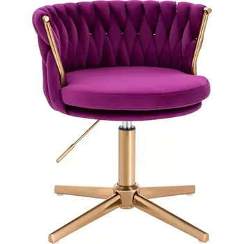 LuxuryForm DESIGN Kosmetická židle LYON VELUR na zlatém kříži - fuchsie