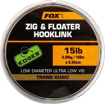 Vlasec Fox Edges Zig & Floater Hooklink Trans Khaki 100 m Průměr a návin: 100m/0,30mm