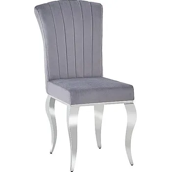 Jídelní židle ŽIDLE PRINCE VELVET CHROM/ŠEDÉ ČALOUNĚNÍ 195